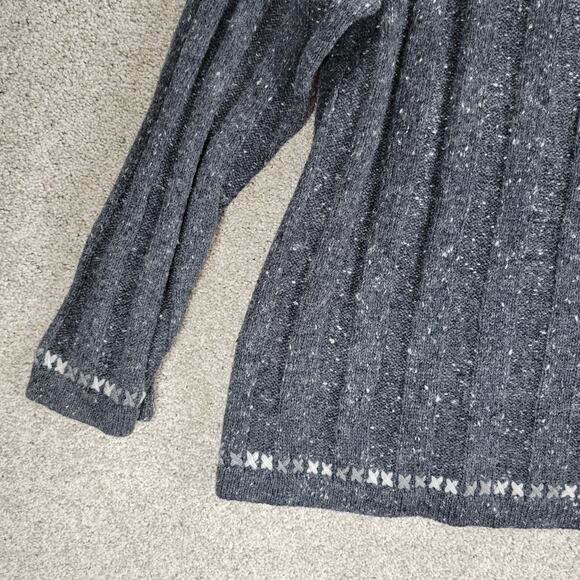 Woolrich Ribbed Onyx Heather Sweater Womens 2XL Gray Wool Blend 1/4 Zip Pullover - Picture 7 of 16